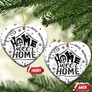 First Christmas New Home Christmas Ornament Home Sweet Home TS09 Heart White Print Your Wear