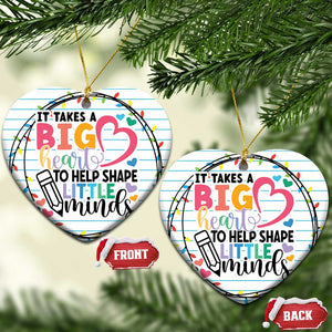 Xmas Teacher Christmas Ornament It Takes A Big Heart To Teach Little Minds TS09 Heart White Print Your Wear