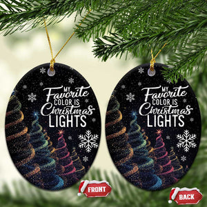 Funny Xmas Christmas Ornament My Favorite Color is Christmas Lights TS09 Oval Christmas Eve Print Your Wear