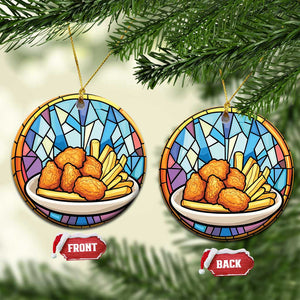 Funny Xmas Chicken Nugget Food Lover Christmas Ornament TS09 Circle Orange Print Your Wear