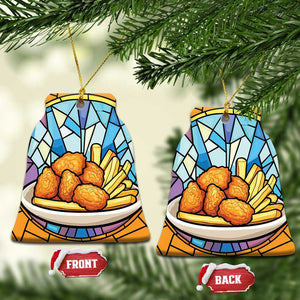 Funny Xmas Chicken Nugget Food Lover Christmas Ornament TS09 Bell Flake Orange Print Your Wear