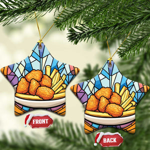 Funny Xmas Chicken Nugget Food Lover Christmas Ornament TS09 Star Orange Print Your Wear