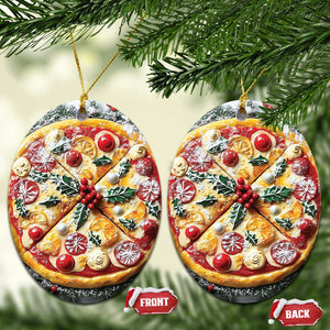 Funny Xmas Pizza Food Lover Christmas Ornament TS09 Oval Pizza Print Your Wear