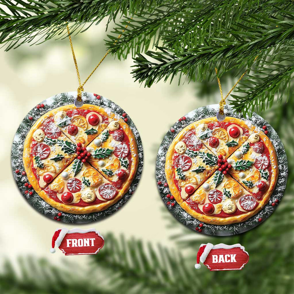 Funny Xmas Pizza Food Lover Christmas Ornament TS09 Circle Pizza Print Your Wear