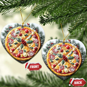 Funny Xmas Pizza Food Lover Christmas Ornament TS09 Heart Pizza Print Your Wear