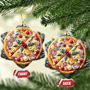 Funny Xmas Pizza Food Lover Christmas Ornament TS09 Snow Flake Pizza Print Your Wear