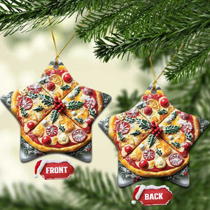 Funny Xmas Pizza Food Lover Christmas Ornament TS09 Star Pizza Print Your Wear