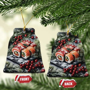 Funny Xmas Sushi Japan Food Lover Christmas Ornament TS09 Bell Flake Sushi Print Your Wear