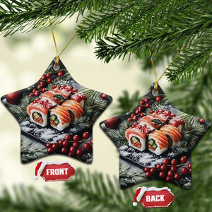 Funny Xmas Sushi Japan Food Lover Christmas Ornament TS09 Star Sushi Print Your Wear