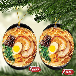 Funny Xmas Ramen Japan Food Lover Christmas Ornament TS09 Oval Ramen Print Your Wear