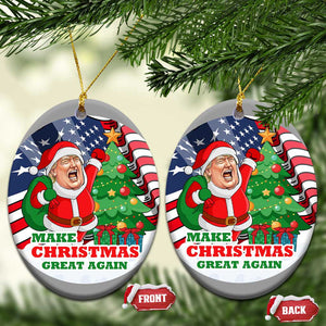 Funny Xmas Trump Christmas Ornament Santa Trump Make Christmas Great Again TS09 Oval America Flag Print Your Wear