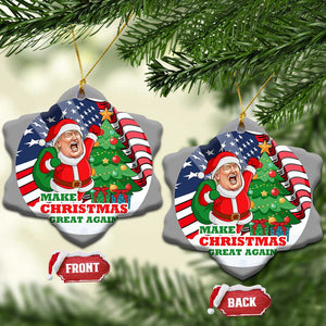 Funny Xmas Trump Christmas Ornament Santa Trump Make Christmas Great Again TS09 Snow Flake America Flag Print Your Wear