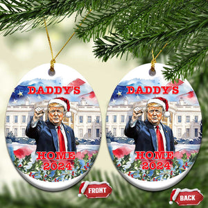 Xmas Trump Daddy's Home Christmas Ornament TS09 Oval America Flag Print Your Wear