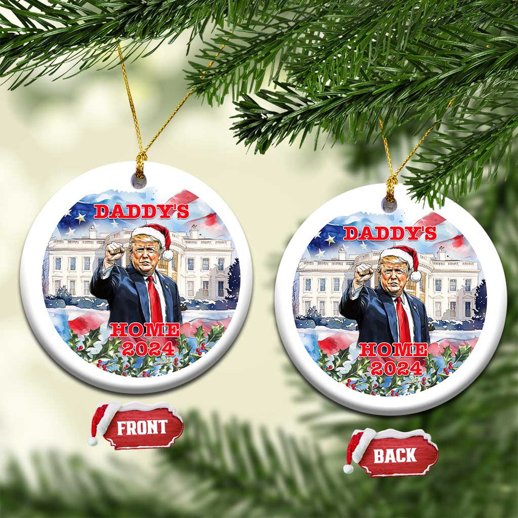 Xmas Trump Daddy's Home Christmas Ornament TS09 Circle America Flag Print Your Wear