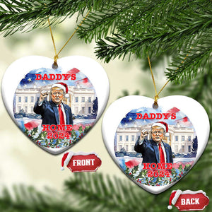 Xmas Trump Daddy's Home Christmas Ornament TS09 Heart America Flag Print Your Wear