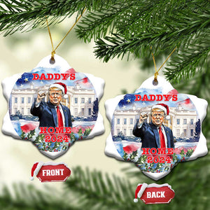 Xmas Trump Daddy's Home Christmas Ornament TS09 Snow Flake America Flag Print Your Wear