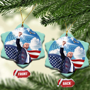 Xmas Trump Patriotic We The People Christmas Ornament TS09 Snow Flake America Flag Print Your Wear