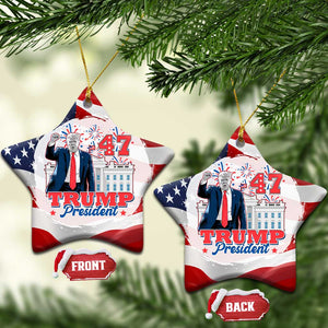 Trump 47 President Patriotic Christmas Ornament TS09 Star America Flag Print Your Wear