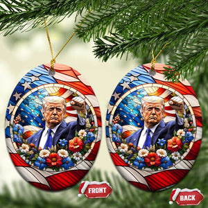 Trump 47 President America Flag Patriotic Christmas Ornament TS09 Oval America Flag Print Your Wear