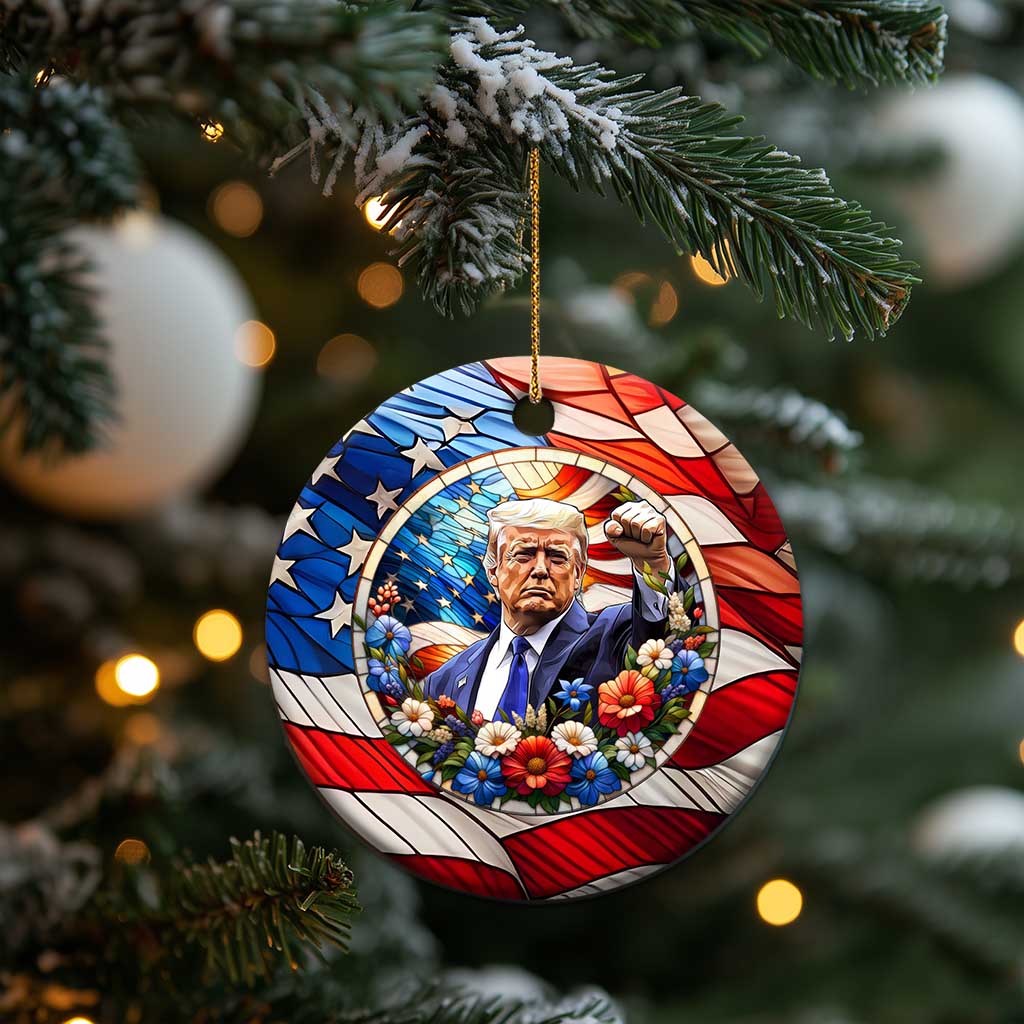 Trump 47 President America Flag Patriotic Christmas Ornament TS09 Print Your Wear