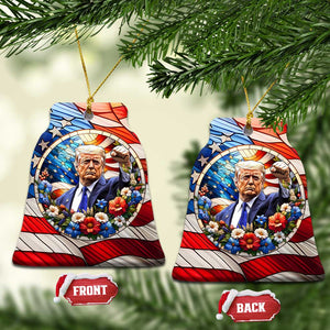 Trump 47 President America Flag Patriotic Christmas Ornament TS09 Bell Flake America Flag Print Your Wear