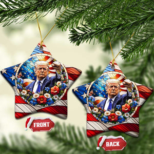 Trump 47 President America Flag Patriotic Christmas Ornament TS09 Star America Flag Print Your Wear