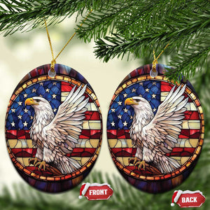 Bald Eagle American Flag Patriotic Christmas Ornament TS09 Oval American Flag Print Your Wear