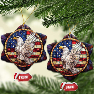 Bald Eagle American Flag Patriotic Christmas Ornament TS09 Snow Flake American Flag Print Your Wear