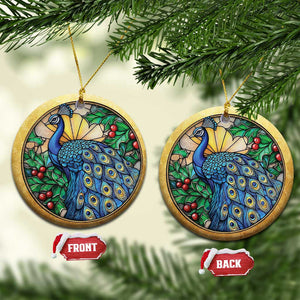 Peacock Christmas Ornament Bird Lover Aesthetic TS09 Circle Gold Print Your Wear