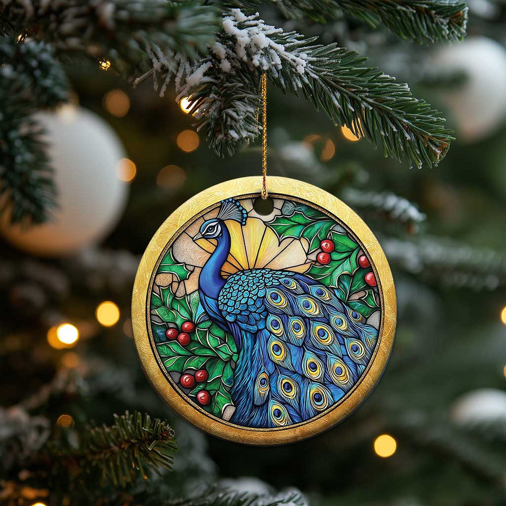 Peacock Christmas Ornament Bird Lover Aesthetic TS09 Print Your Wear