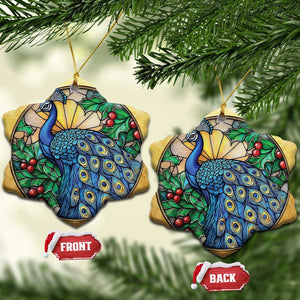 Peacock Christmas Ornament Bird Lover Aesthetic TS09 Snow Flake Gold Print Your Wear