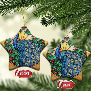 Peacock Christmas Ornament Bird Lover Aesthetic TS09 Star Gold Print Your Wear