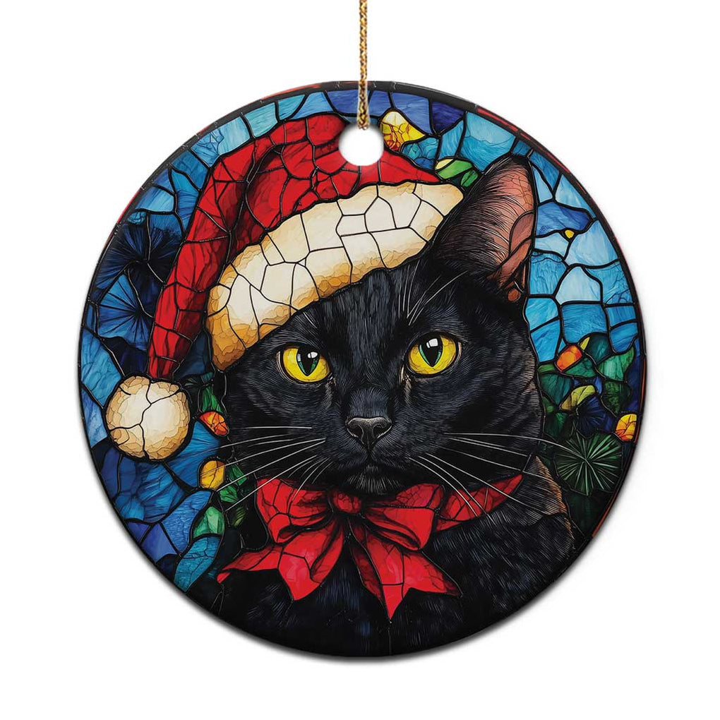 Xmas Santa Black Cat Christmas Ornament TS09 Print Your Wear