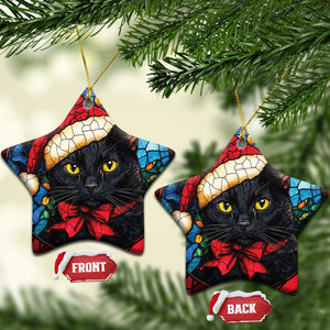 Xmas Santa Black Cat Christmas Ornament TS09 Star Blue Print Your Wear