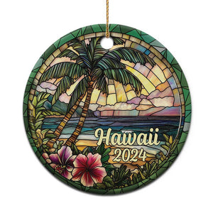 Beach Hibiscus Hawaii 2024 Christmas Ornament TS09 Print Your Wear