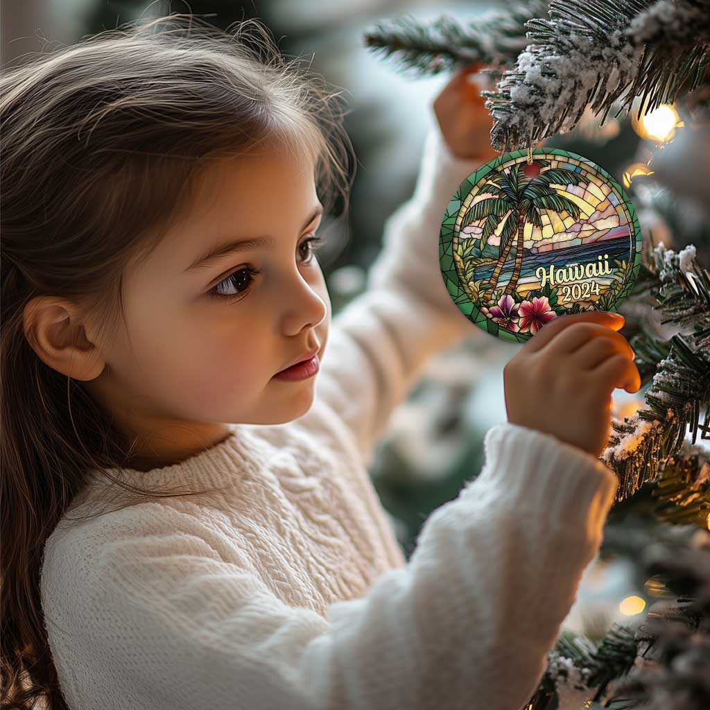 Beach Hibiscus Hawaii 2024 Christmas Ornament TS09 Print Your Wear