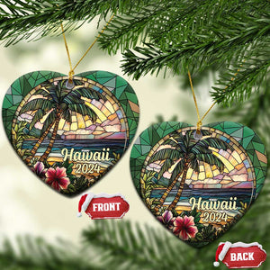 Beach Hibiscus Hawaii 2024 Christmas Ornament TS09 Heart Hawaii Beach Print Your Wear