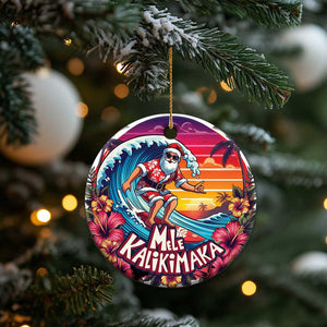 Xmas In Hawaii Christmas Ornament Hawaiian Santa Beach Lover TS09 Print Your Wear