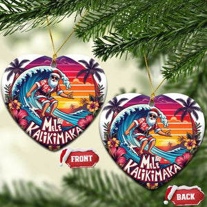 Xmas In Hawaii Christmas Ornament Hawaiian Santa Beach Lover TS09 Heart Hawaii Print Your Wear