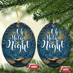 Oh Holly Night Nativity Xmas Christian Christmas Ornament TS09 Oval Christmas Eve Print Your Wear