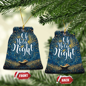 Oh Holly Night Nativity Xmas Christian Christmas Ornament TS09 Bell Flake Christmas Eve Print Your Wear