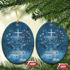 Christmas Begins With Christ Christmas Ornament TS09 Oval Blue Print Your Wear