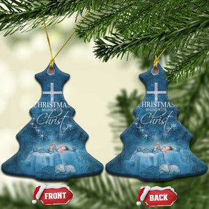 Christmas Begins With Christ Christmas Ornament TS09 Christmas Tree Blue Print Your Wear