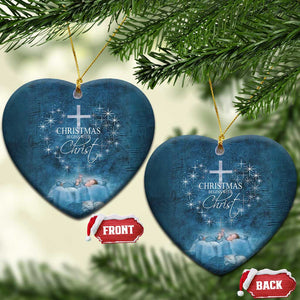 Christmas Begins With Christ Christmas Ornament TS09 Heart Blue Print Your Wear