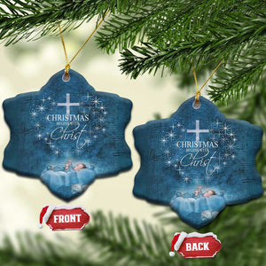 Christmas Begins With Christ Christmas Ornament TS09 Snow Flake Blue Print Your Wear