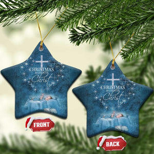 Christmas Begins With Christ Christmas Ornament TS09 Star Blue Print Your Wear