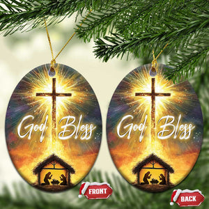 Nativity Christmas God Bless Christian Christmas Ornament TS09 Oval Christmas Eve Print Your Wear