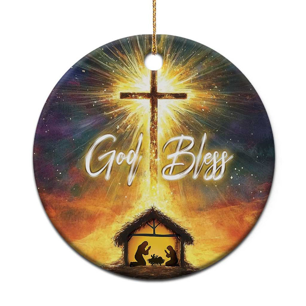 Nativity Christmas God Bless Christian Christmas Ornament TS09 Print Your Wear