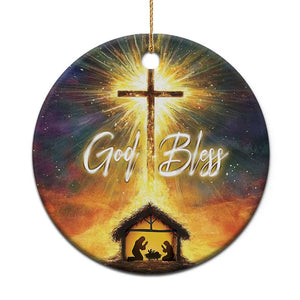 Nativity Christmas God Bless Christian Christmas Ornament TS09 Print Your Wear