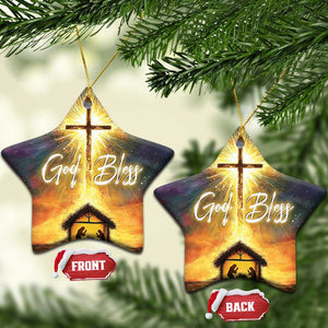 Nativity Christmas God Bless Christian Christmas Ornament TS09 Star Christmas Eve Print Your Wear